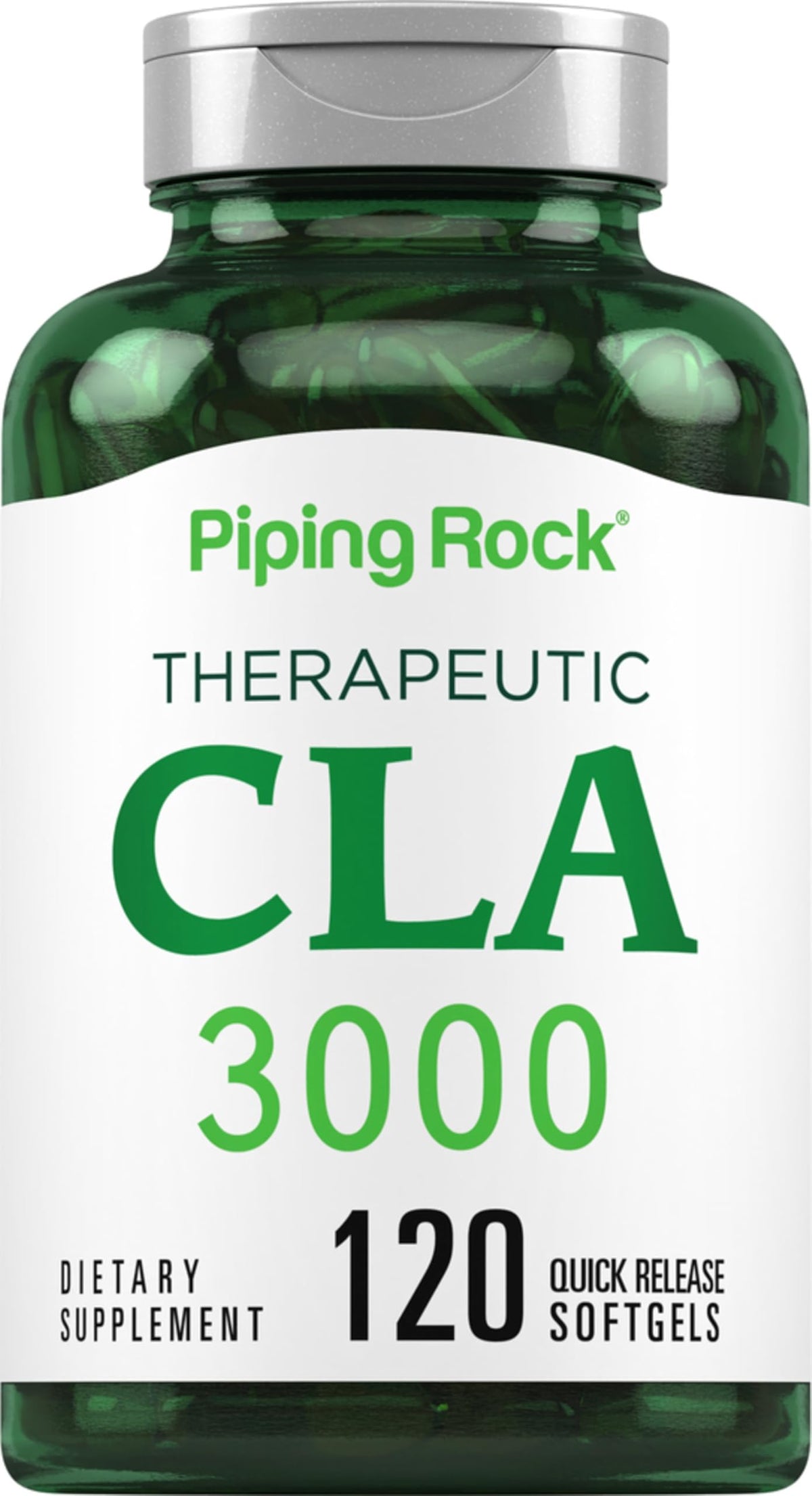 Piping Rock CLA bottle with softgels for daily wellness support.