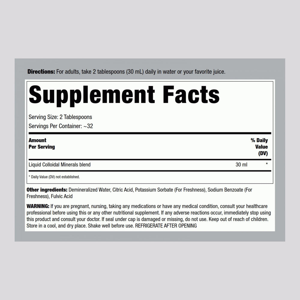 Piping Rock Colloidal Minerals Liquid pour demonstrates easy daily mineral intake.