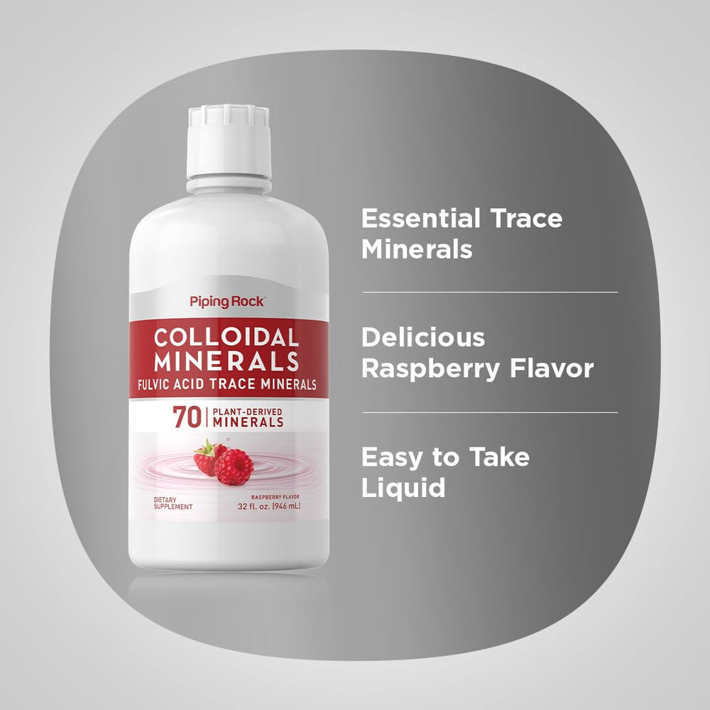 Piping Rock Colloidal Minerals being poured into water to showcase raspberry flavor usage.