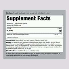 Piping Rock Devils Claw 2000mg capsules close-up showing quick-release design.