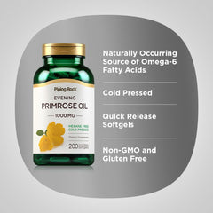 Piping Rock Evening Primrose Oil Softgels capsules ready for quick-release daily use
