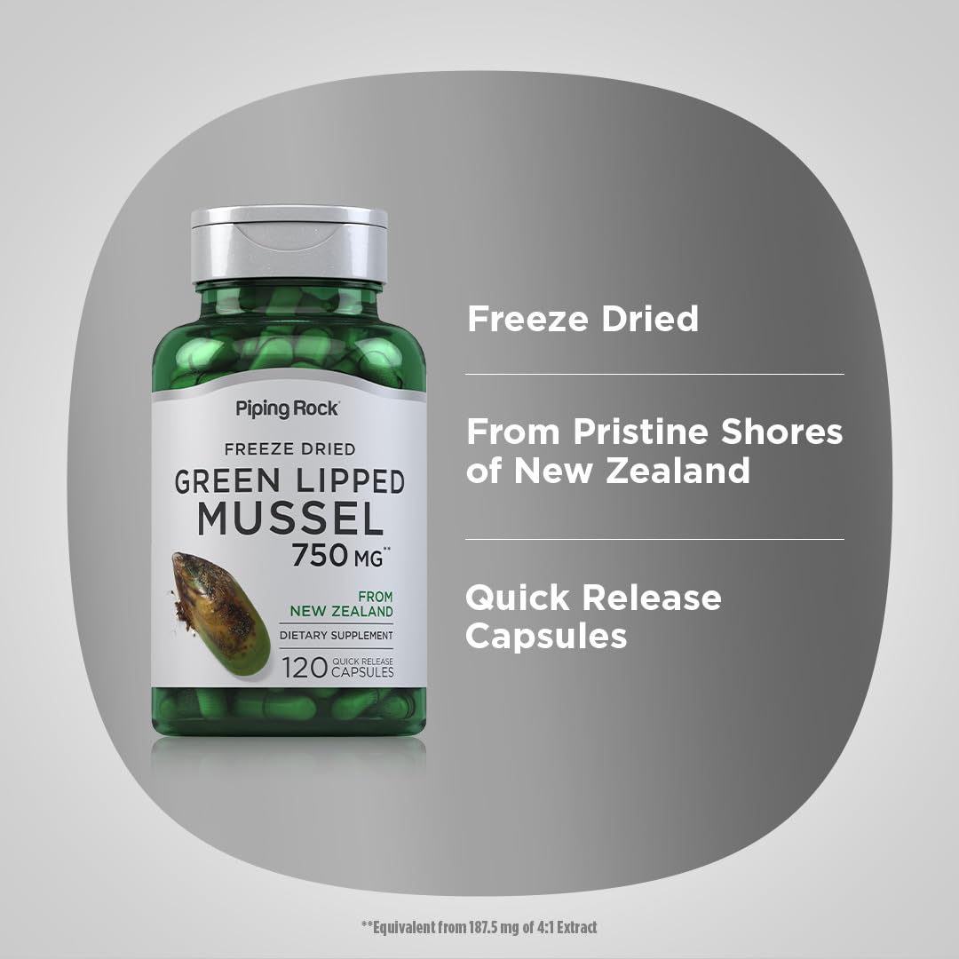 Freeze-dried mussel extract detail from Piping Rock product line