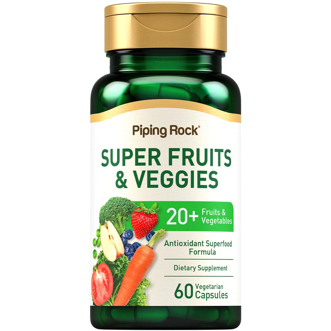 Piping Rock Fruits and Veggies bottle prepared for daily wellness.