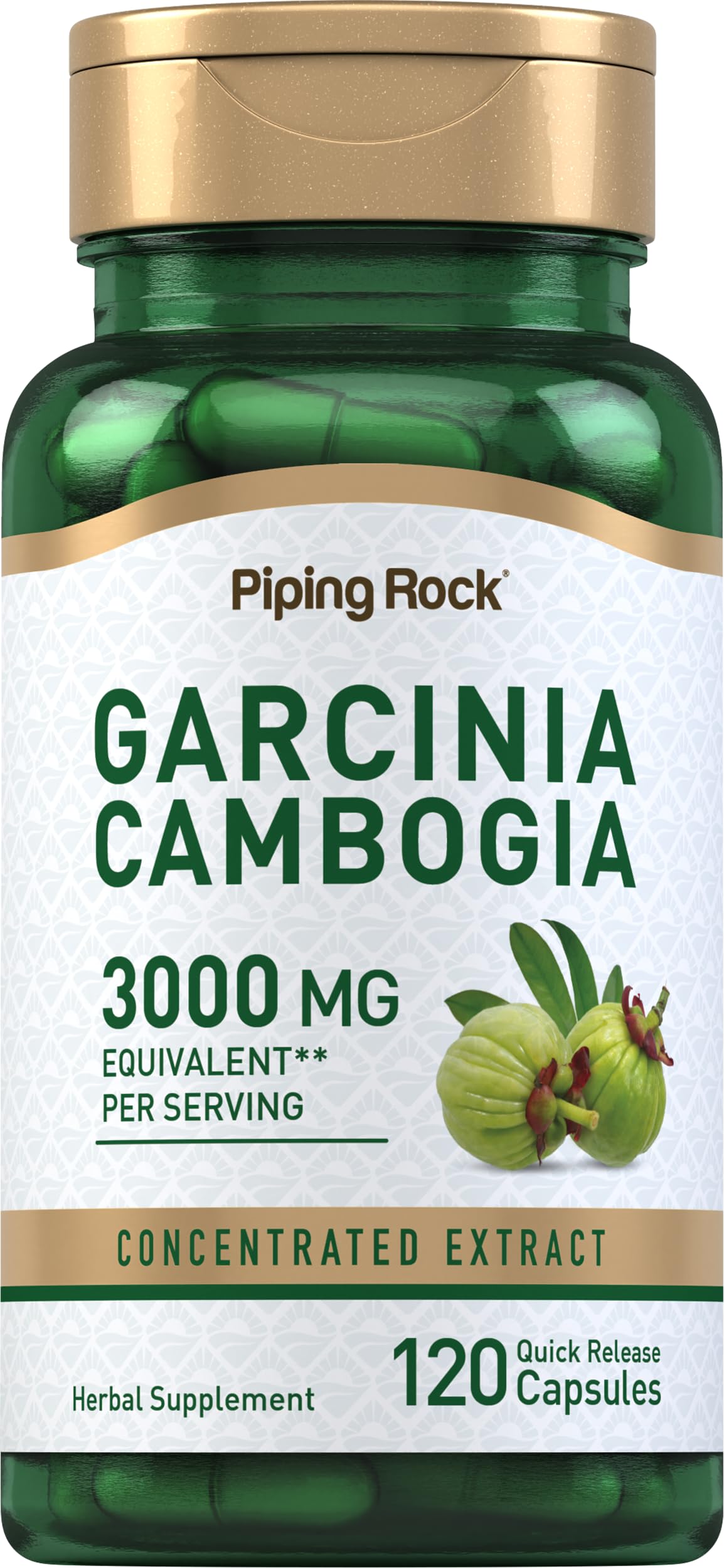 Piping Rock Garcinia Cambogia bottle front showing standard 60% HCA formula.