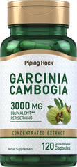 Piping Rock Garcinia Cambogia bottle front showing standard 60% HCA formula.