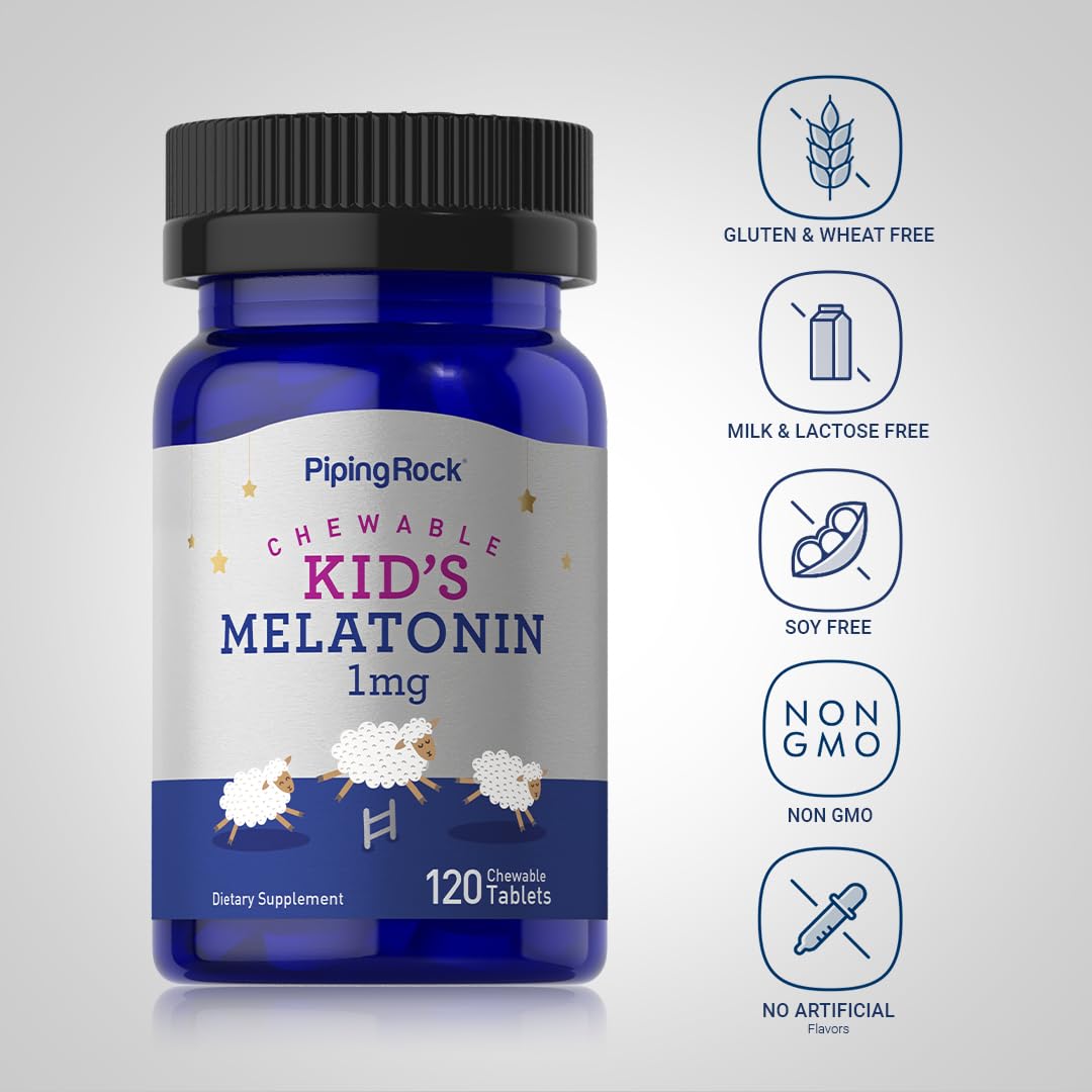 Piping Rock Melatonin for Kids flavor swatch suggests a delicious taste kids enjoy.