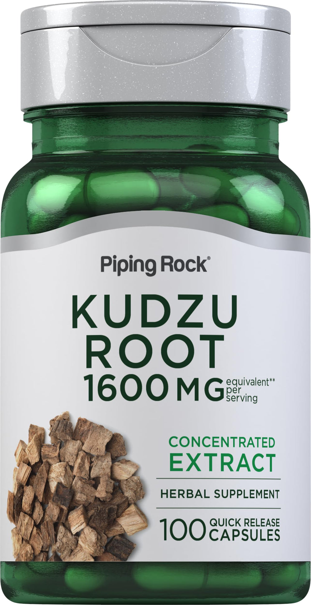 Piping Rock Kudzu Root Capsules 1600 mg bottle for daily wellness