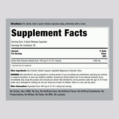 Piping Rock Kudzu Root capsules quick-release for easy daily dosing