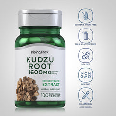 Close-up of Piping Rock Kudzu Root extract 1600 mg capsule