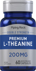 Piping Rock L-Theanine 200mg bottle front for calm focus support.