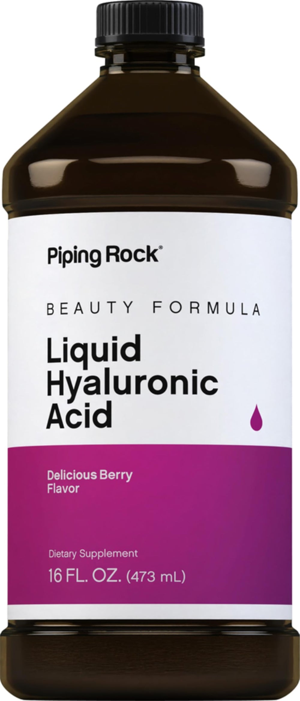 Piping Rock Liquid Hyaluronic Acid bottle ready for daily use