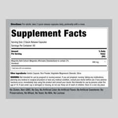 Piping Rock Magnolia Bark Extract capsules close-up highlights quick-release design.
