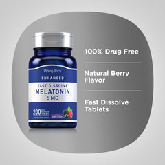 Piping Rock Melatonin easy-swallow tablets designed for nightly use.