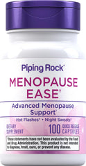 Piping Rock Menopause bottle front showing non-GMO and gluten-free labeling.