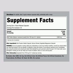 Piping Rock Milk Thistle 3000mg capsules shown for on the go daily support.