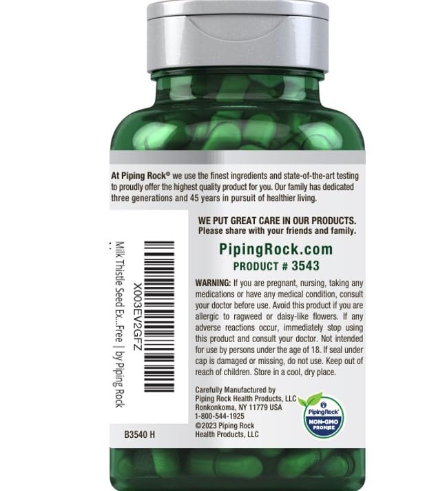Piping Rock Milk Thistle bottle supports a simple daily-use routine.