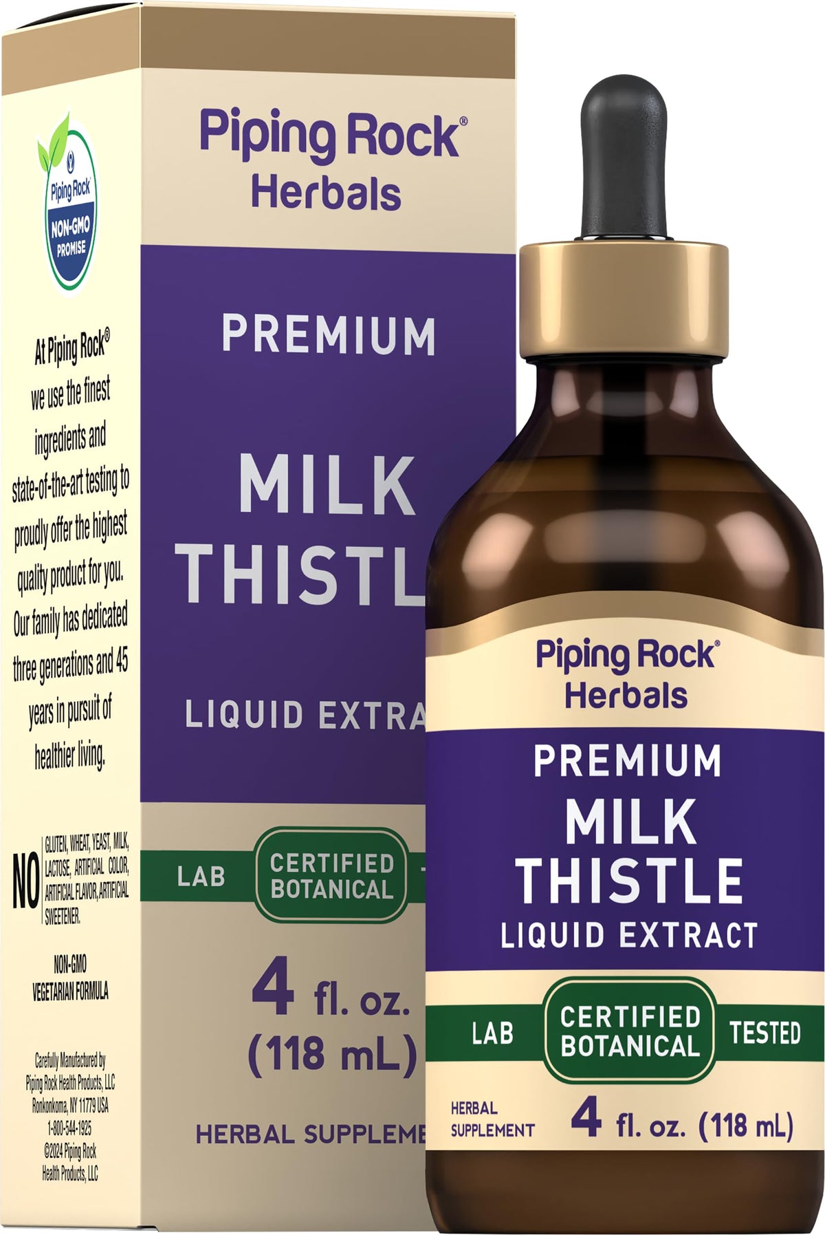 Piping Rock Milk Thistle Extract bottle with label for daily wellness routine