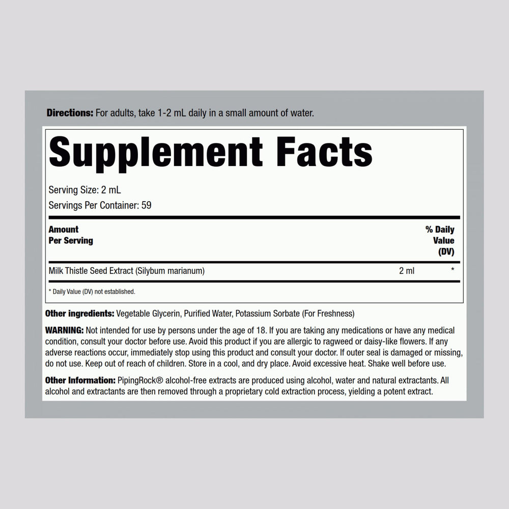 Piping Rock Milk Thistle Extract dropper for precise dosing