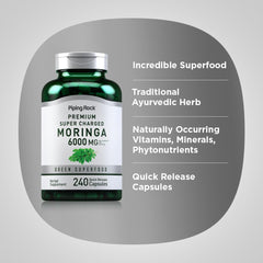 Piping Rock Moringa capsules on a desk ready for daily routine.