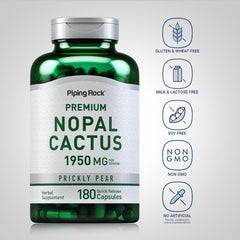 Piping Rock Nopal label detail showing ingredients and Non-GMO status.