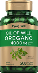 Piping Rock Oregano Oil Softgel bottle, fast-release capsules for daily use.