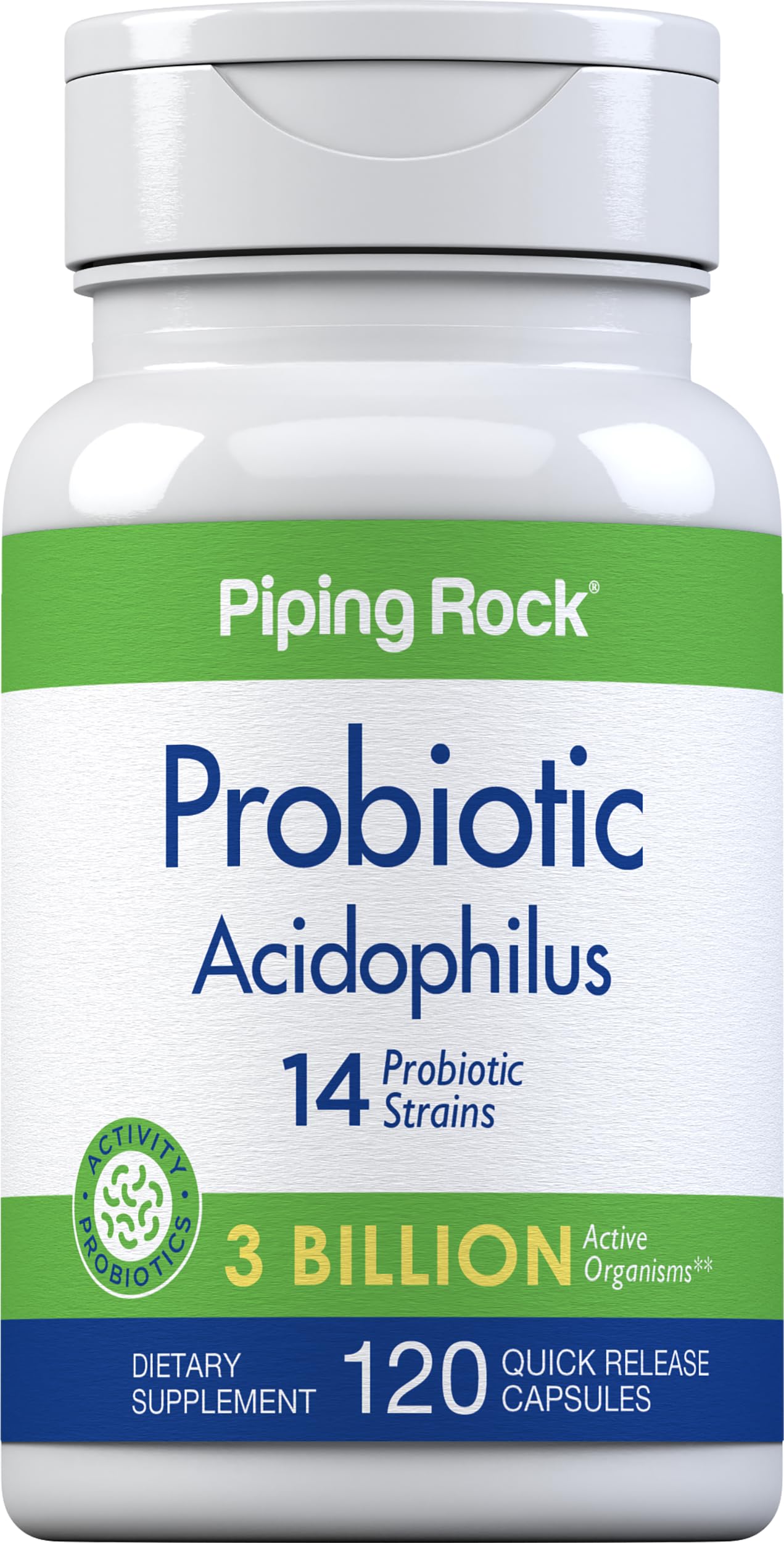 Piping Rock Probiotic Acidophilus bottle for daily gut balance