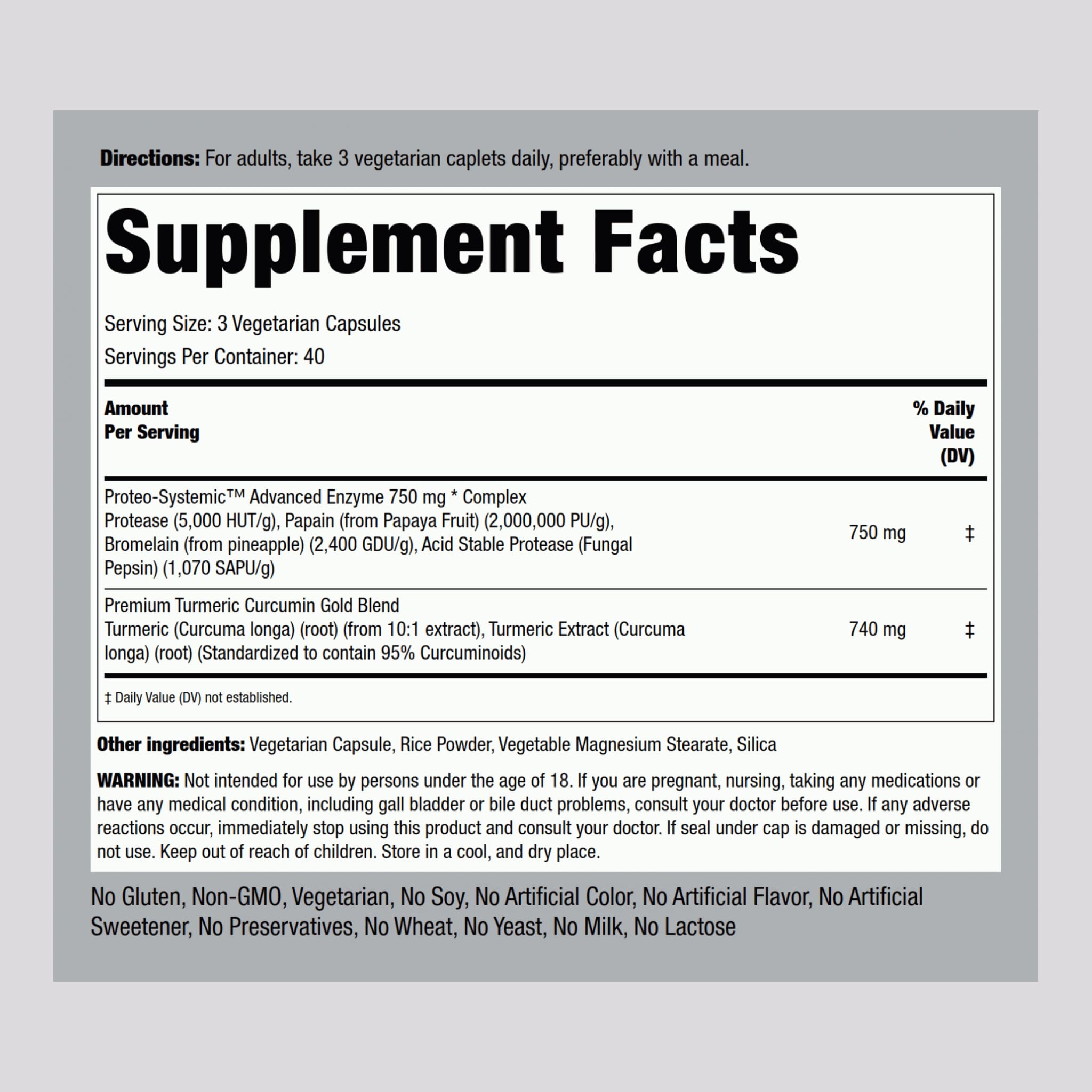Piping Rock Proteolytic Enzymes capsules offer a vegetarian, gluten-free option for everyday use