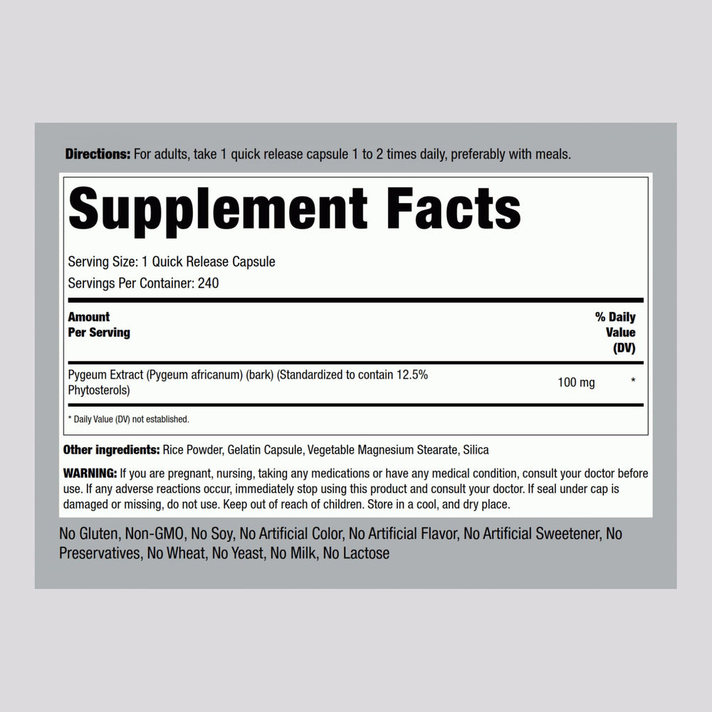 Piping Rock Pygeum capsules demonstrate quick-release convenience for daily use.