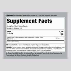 Piping Rock Pygeum capsules demonstrate quick-release convenience for daily use.