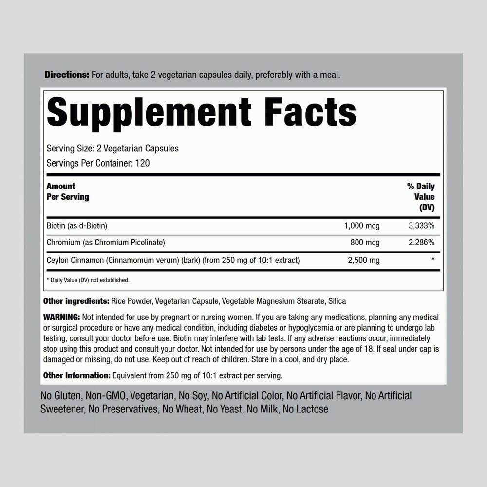 Piping Rock Cinnamon Complex capsules closeup shows ready-to-swallow powder pills for convenient daily use.
