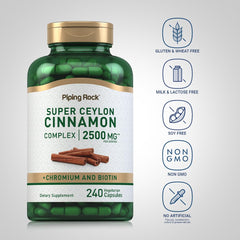 Piping Rock label closeup highlights chromium and biotin ingredients for everyday vitality support.