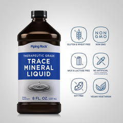 Piping Rock Trace Mineral Liquid label closeup highlighting purity.