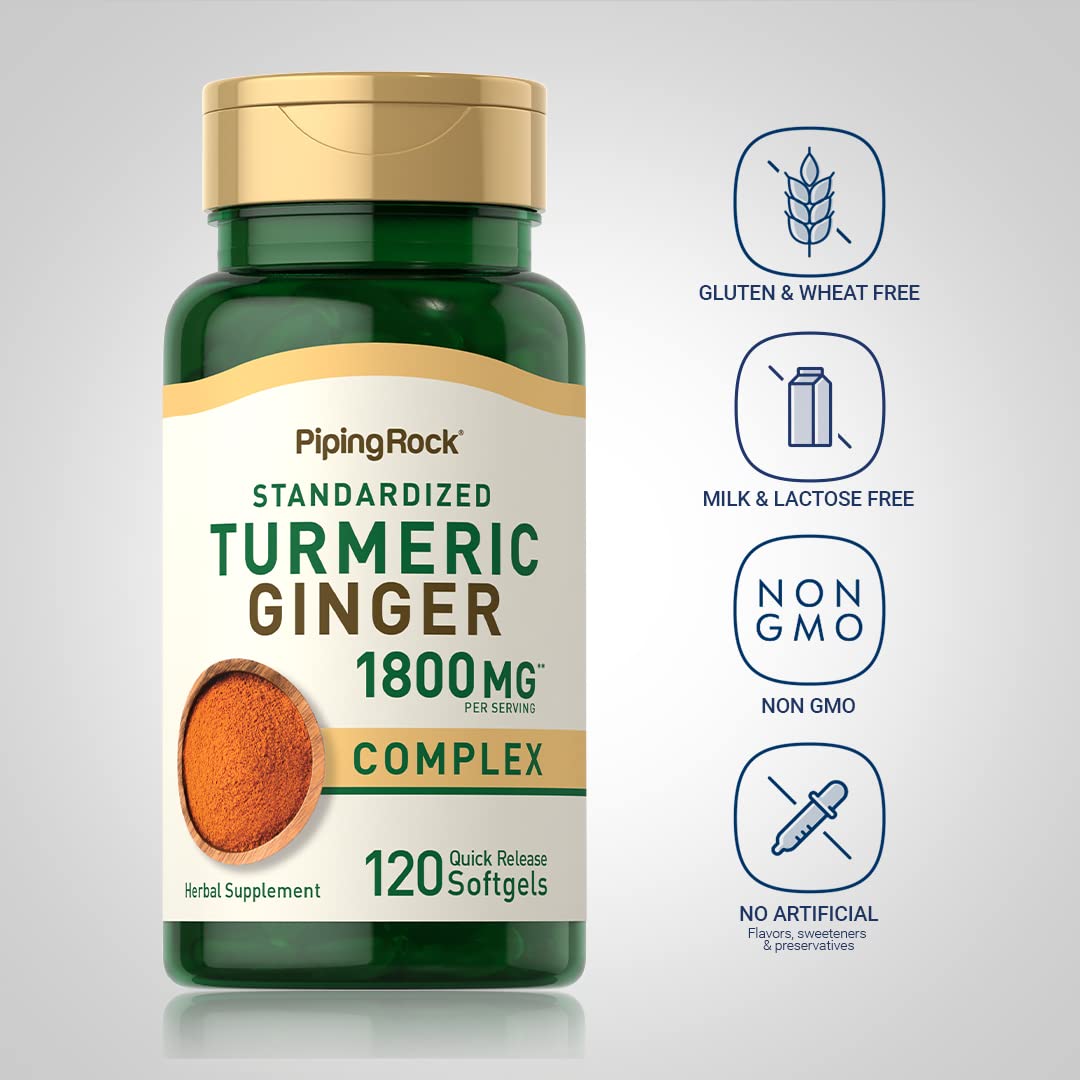 Piping Rock Turmeric Ginger supplement with black pepper extract boosts absorption
