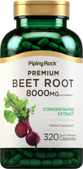 Piping Rock Beet Root Powder Capsules bottle front for daily wellness.