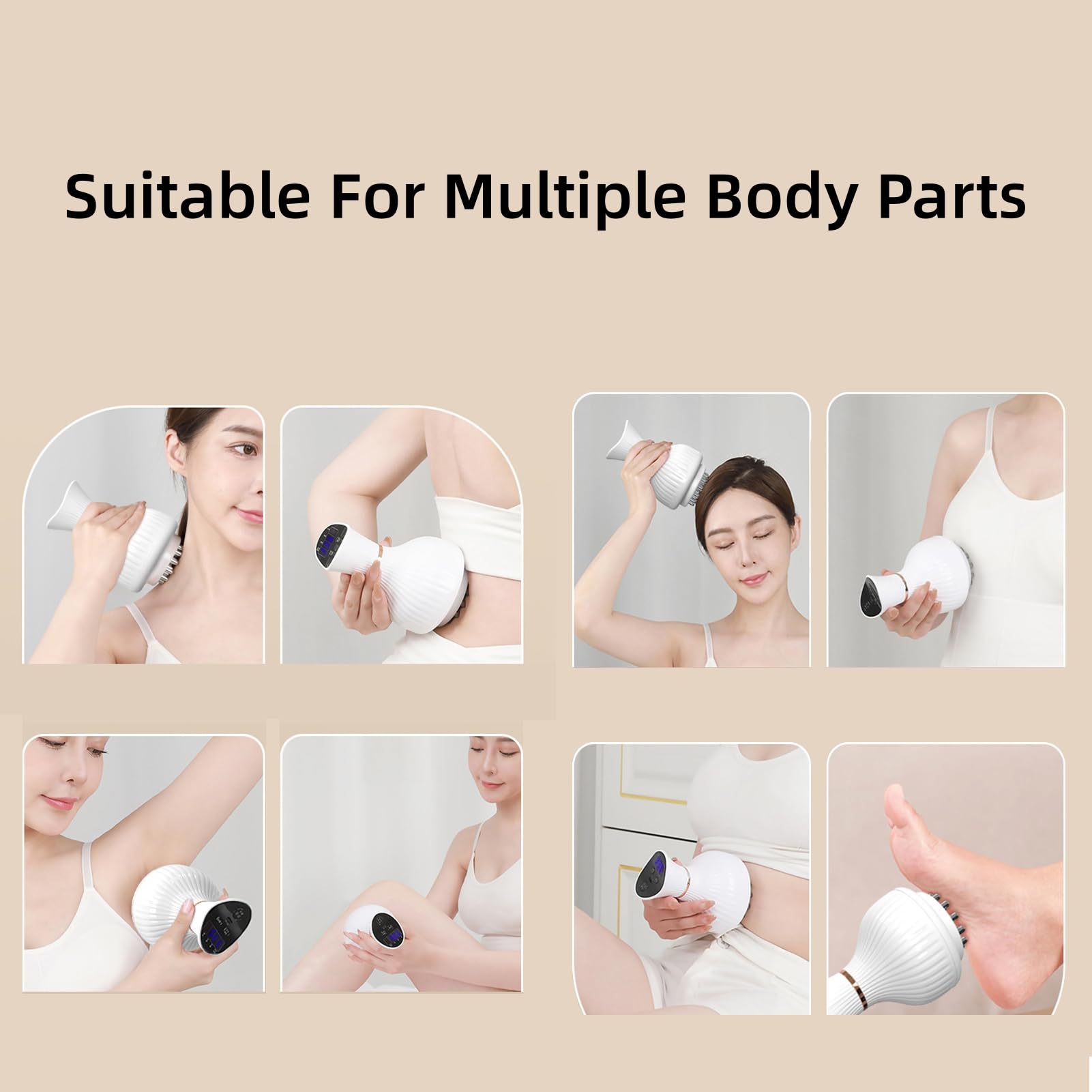 PIPLYKI Cleanse massager used on neck, arms, back, and feet.