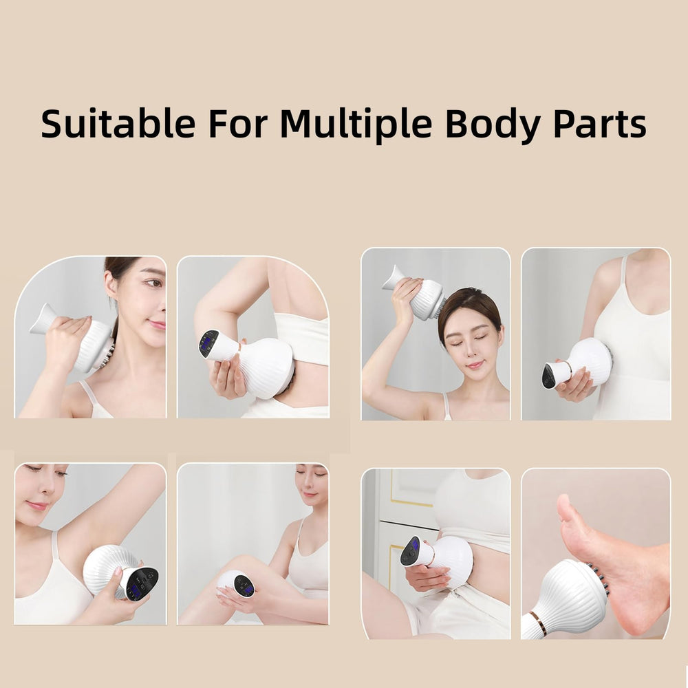 PIPLYKI Cleanse massager used on neck, arms, back, and feet.