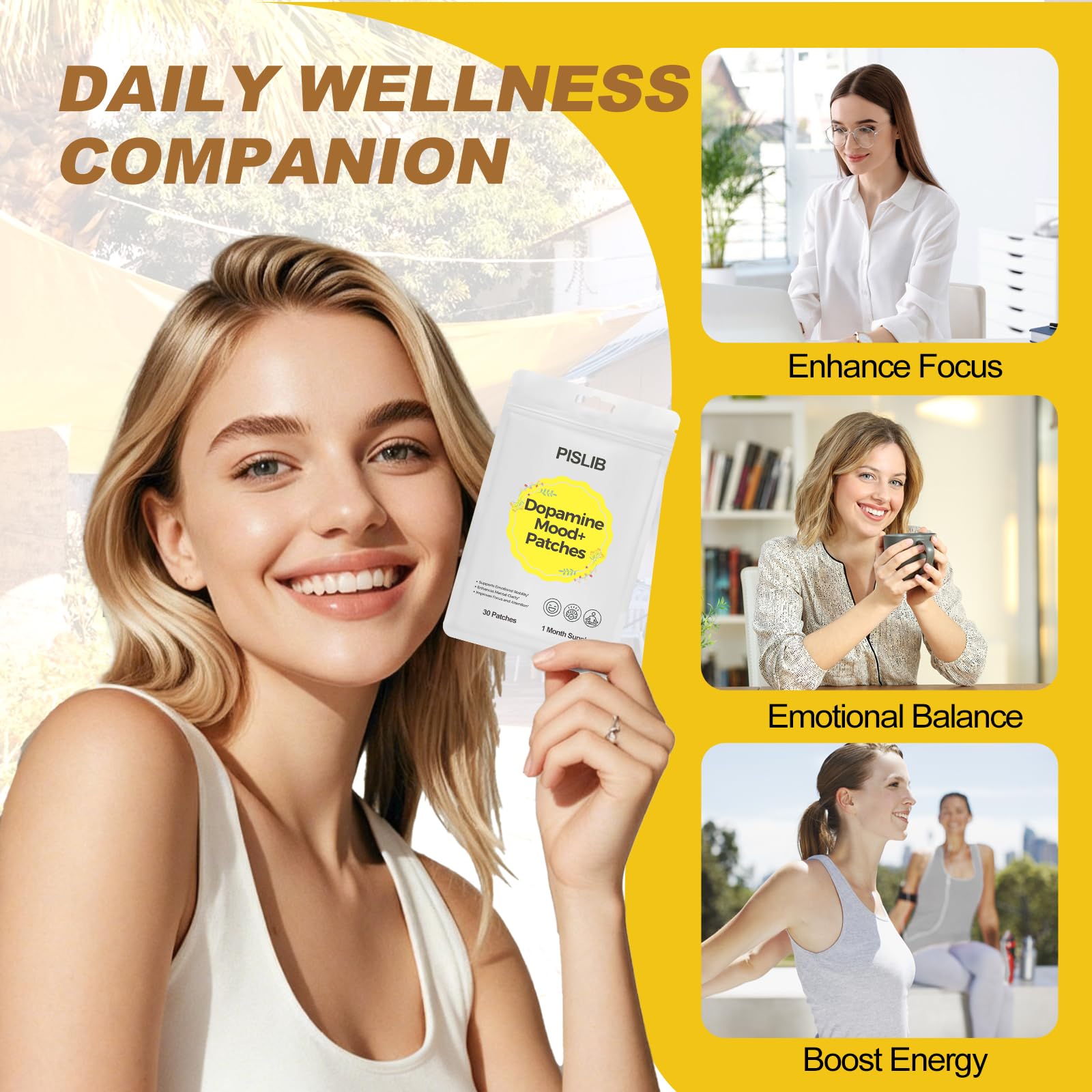 PISLIB Dopamine Patches close-up highlights ultra-thin breathable patch.