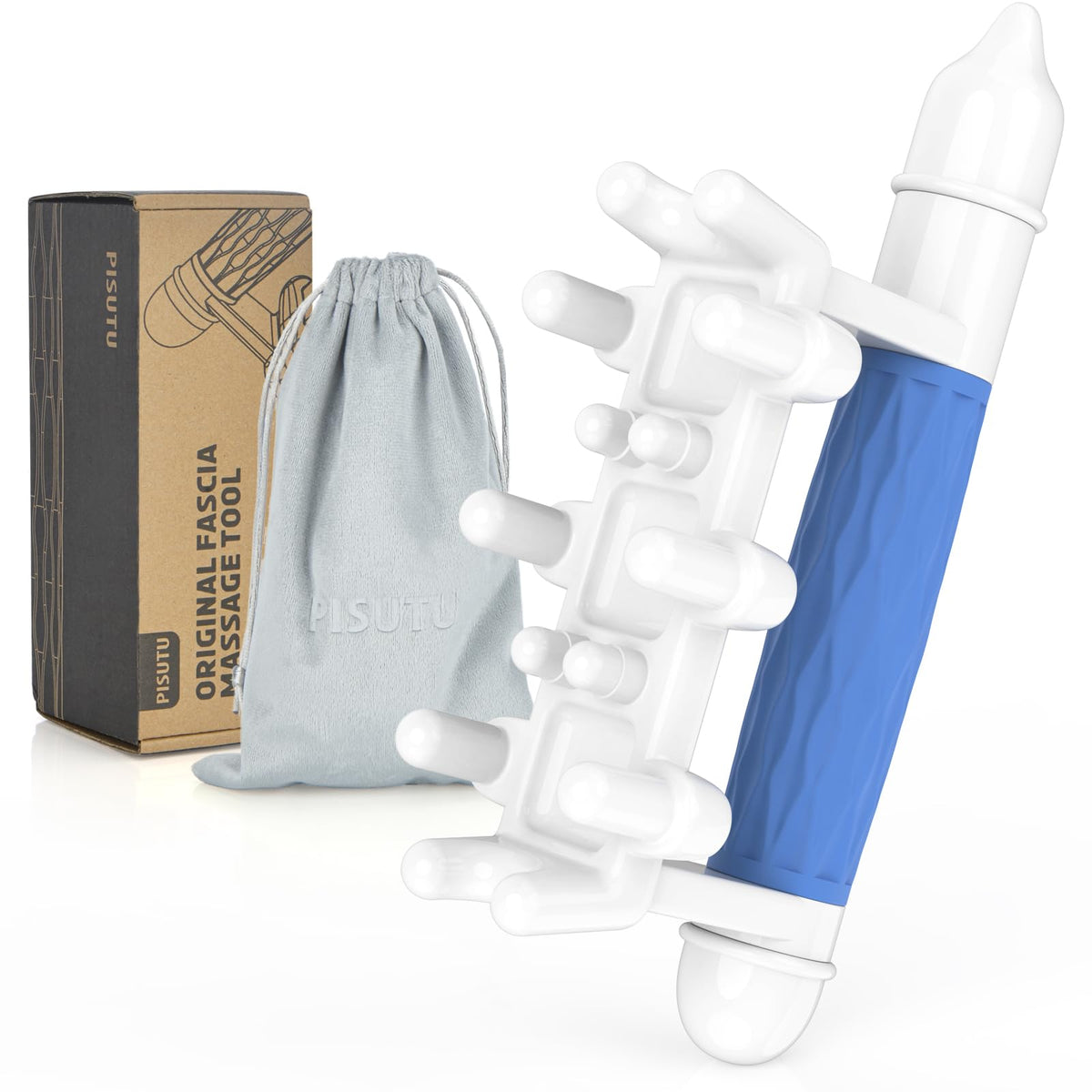 Pisutu Fascia Blaster targets back and neck for tension relief and mobility.