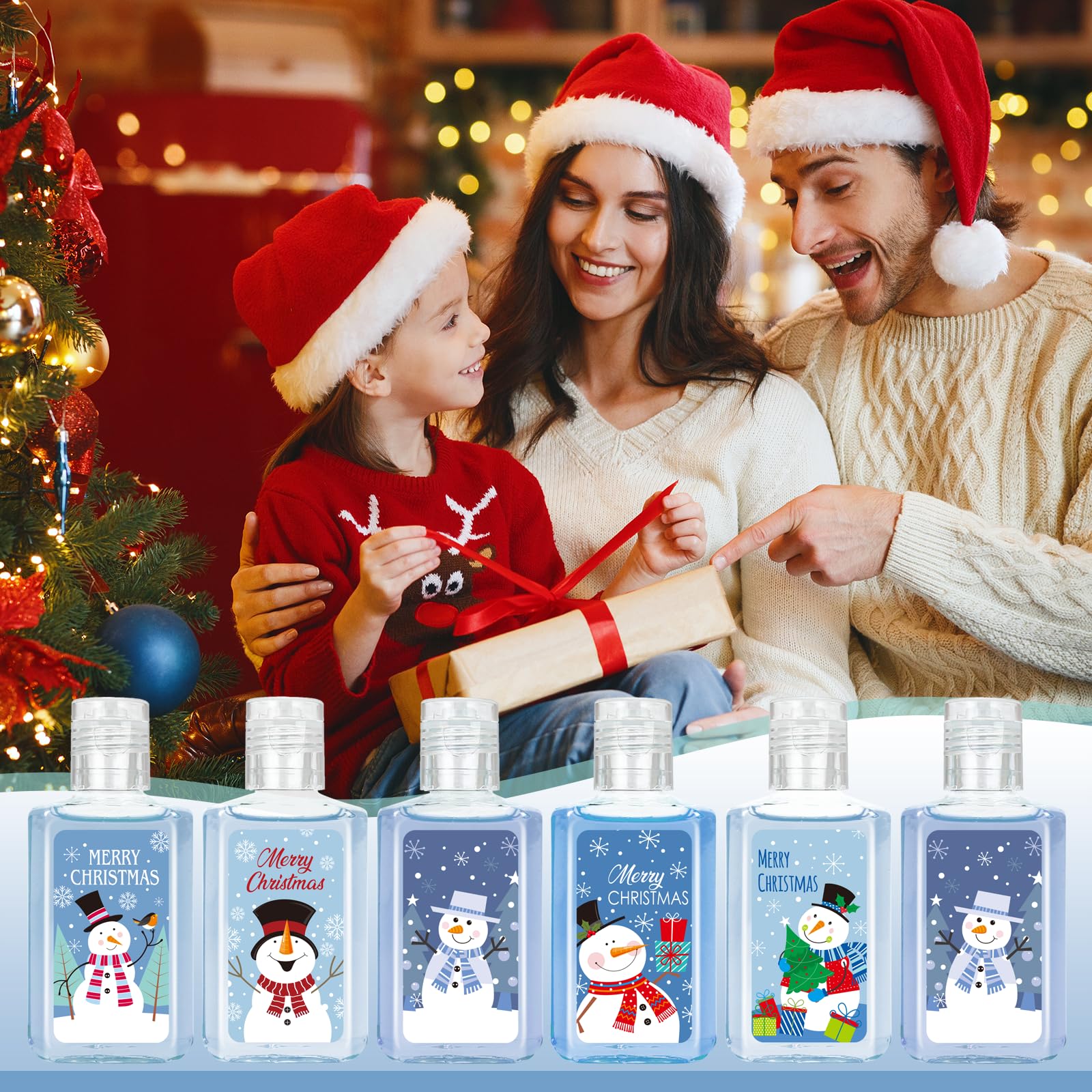 Piuaeue Christmas mini hand sanitizer Colorful labels, easy to spot in bags and pockets.