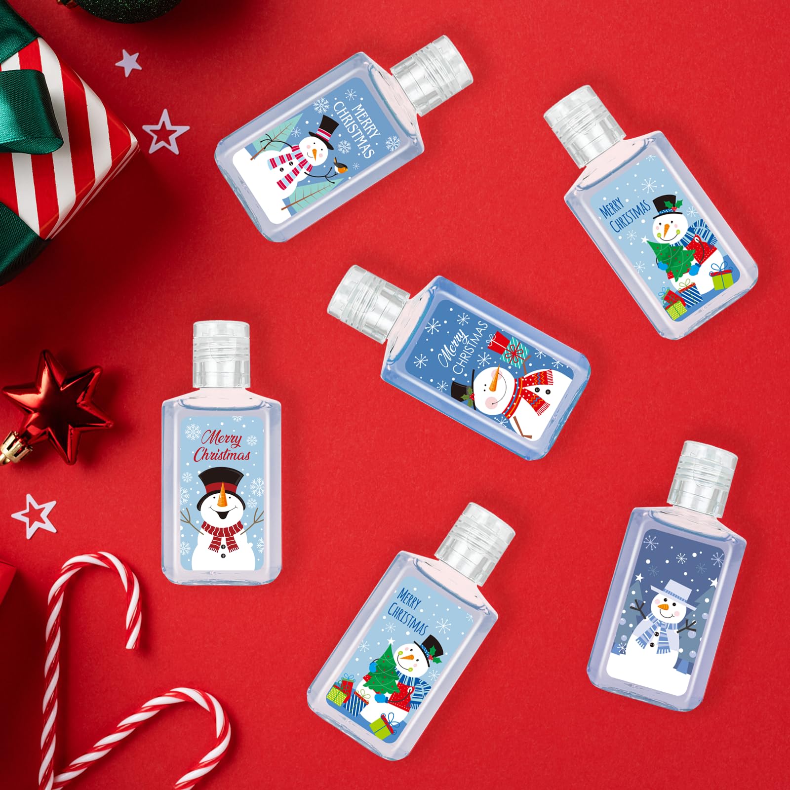 Piuaeue Christmas mini hand sanitizer Elf pattern, bright colors for holiday gatherings.