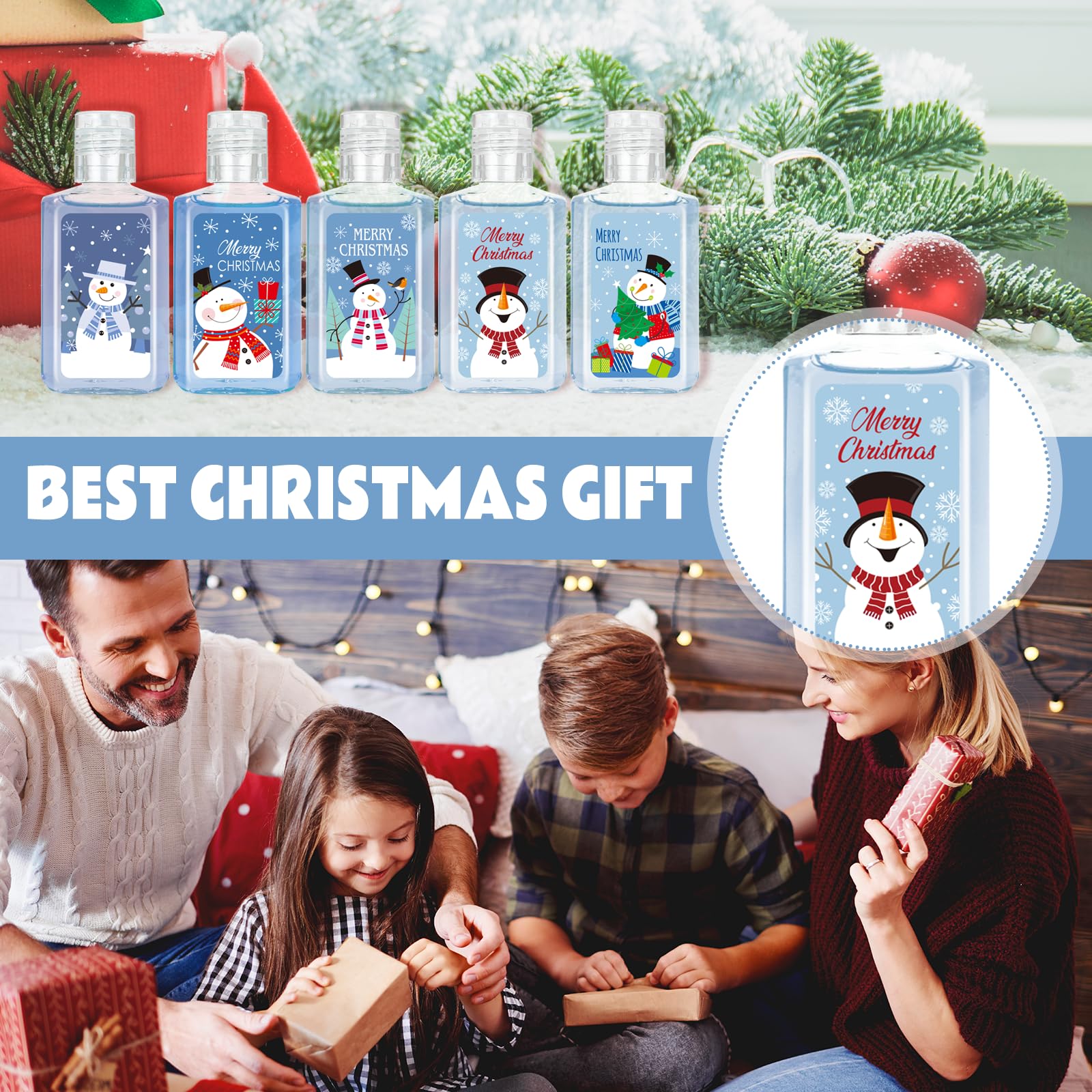 Piuaeue Christmas mini hand sanitizer Portable 1oz size fits in purses and cars.