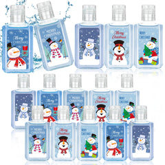 Piuaeue Christmas mini hand sanitizer Snow Man design, convenient 1oz travel size for hands on the go.
