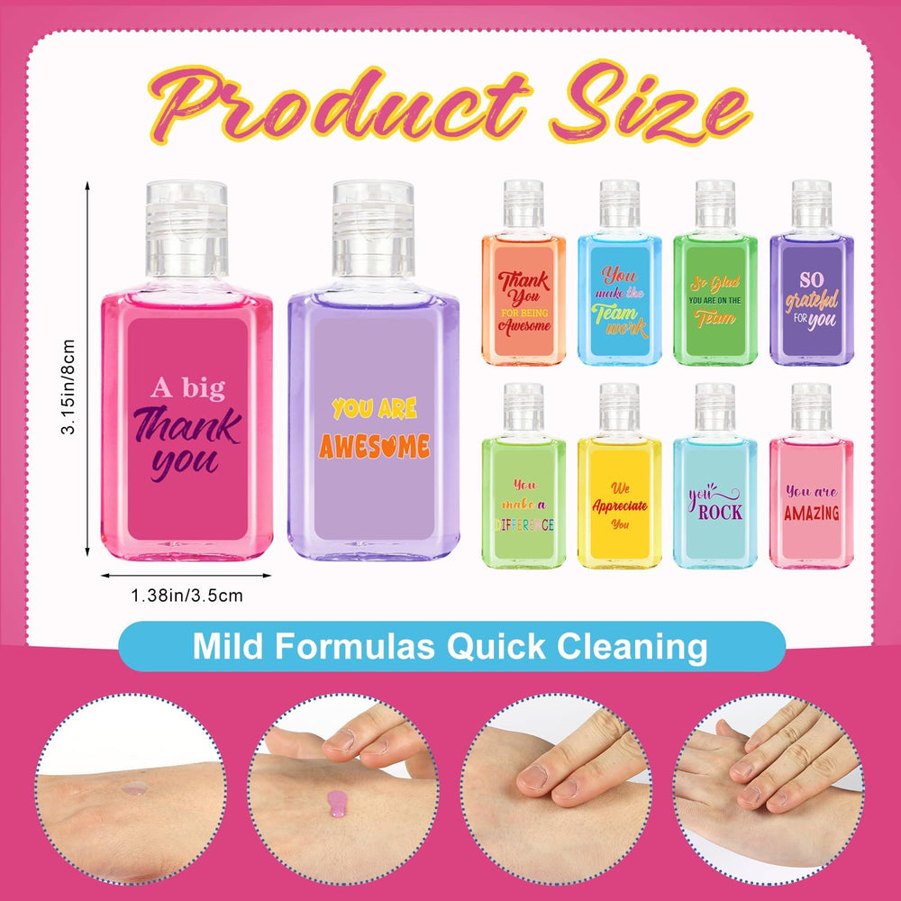 Piuaeue mini sanitizer with motivational quotes labels for corporate gifting.