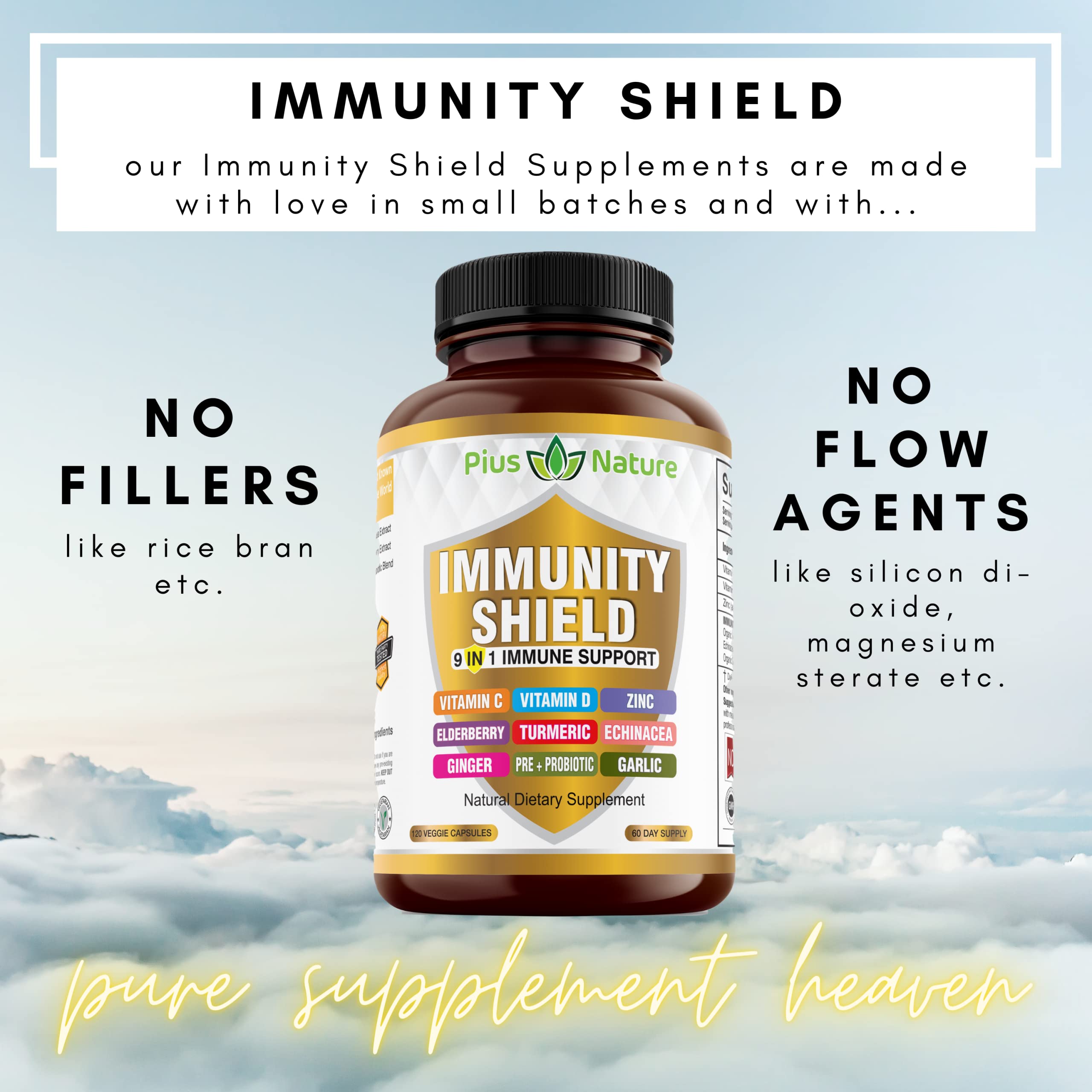 PIUS NATURE 9-in-1 elderberry visual highlights immune-supporting botanicals