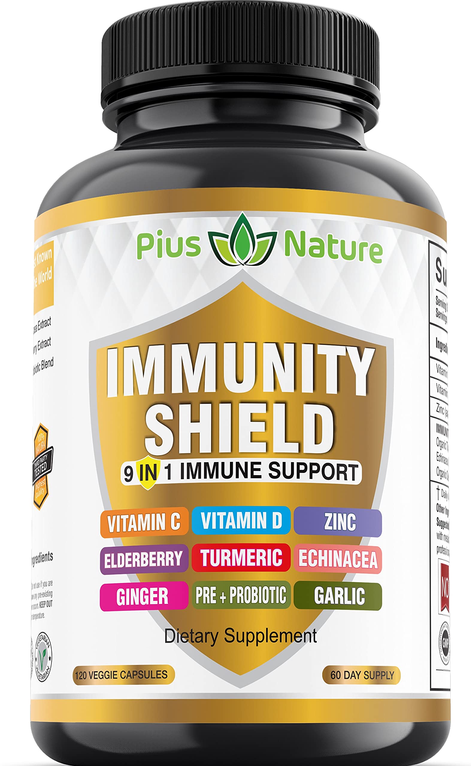 PIUS NATURE 9-in-1 Immune bottle for daily wellness support
