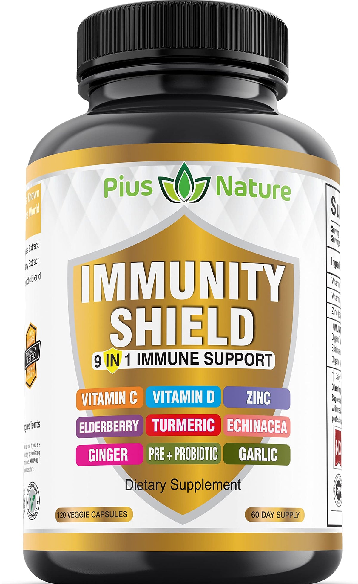 PIUS NATURE 9-in-1 Immune bottle for daily wellness support