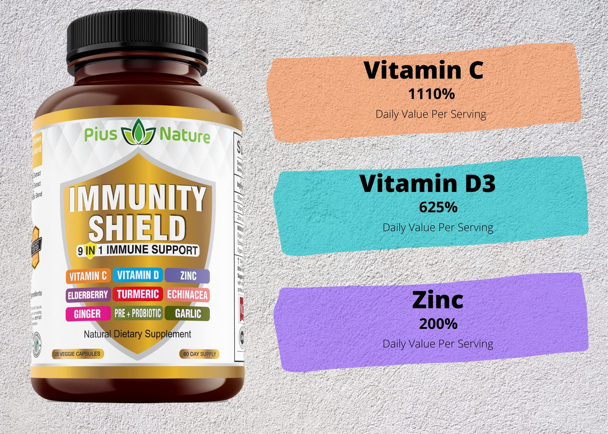 PIUS NATURE 9-in-1 probiotic visual for gut-friendly support