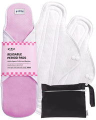 Pixie Cup cotton cloth pads with organic top layer for everyday comfort.