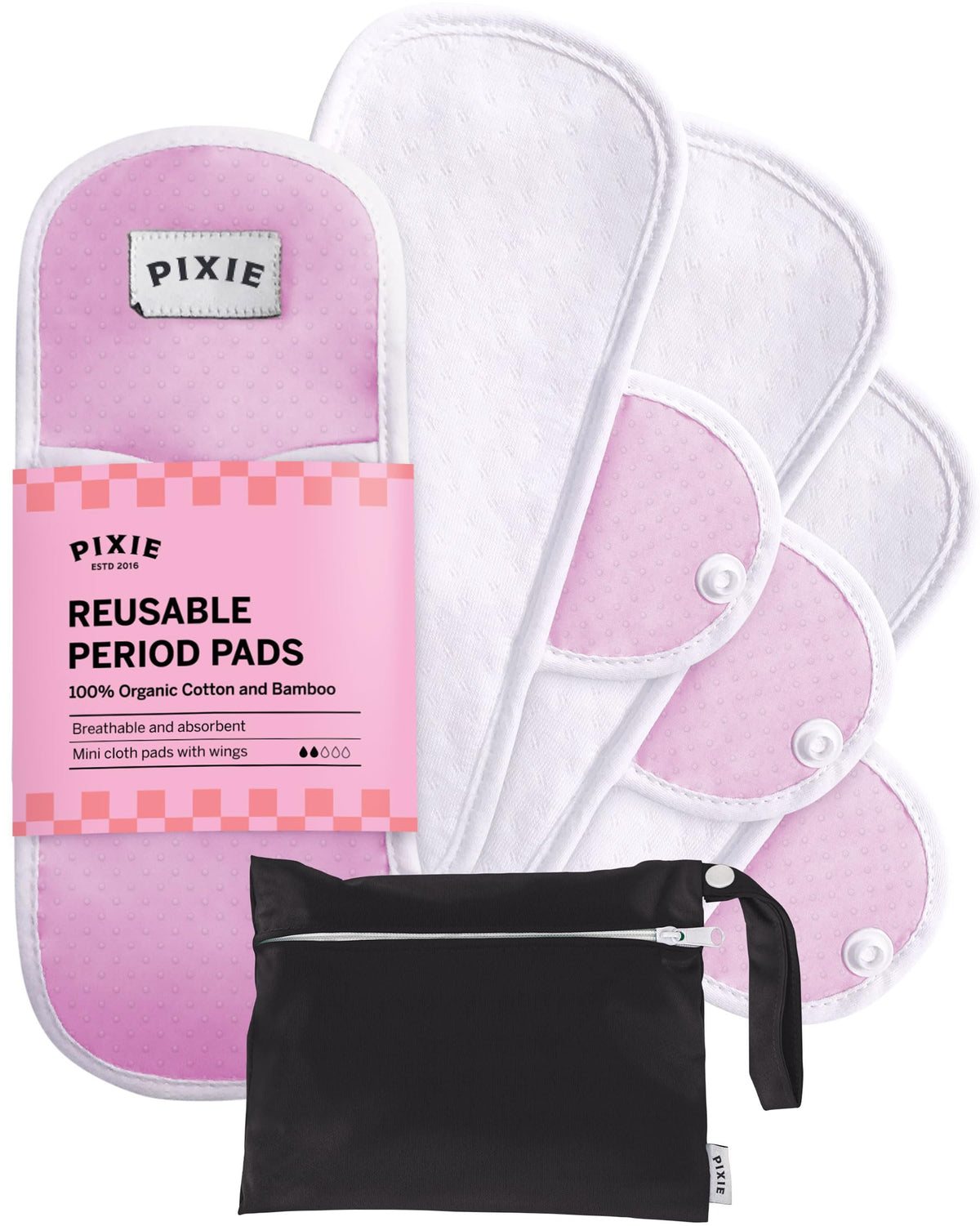 Pixie Cup cotton pad front view with soft organic top layer for gentle daily wear.