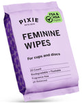Pixie Cup Feminine Wipes – On-The-Go, Biodegradable & pH-Balanced, Unscented (20 Count)